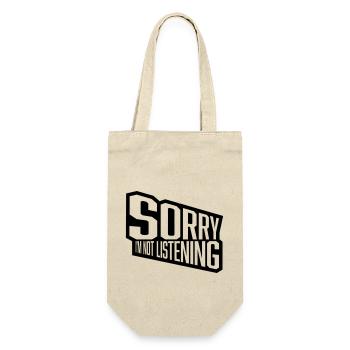 sorry im not listening - Geschenkbeutel für Flaschen - Natur - Vorne