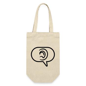 Ear Hear Symbol Speech Bubble - Gift Bag for Bottles - nature - Front