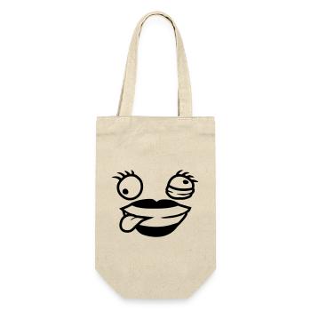 Comic Face Crazy Woman - Sac à bouteille - nature - Devant