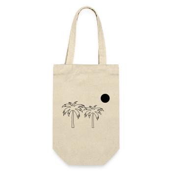 Palmen - Geschenkbeutel für Flaschen - Natur - Vorne