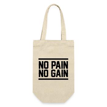 No Pain No Gain - Geschenkbeutel für Flaschen - Natur - Vorne