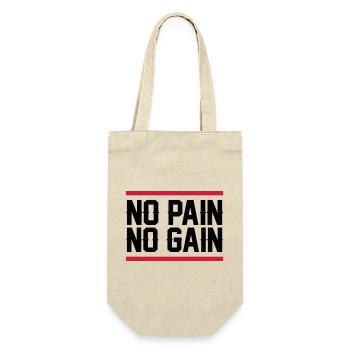 no pain no gain - Geschenkbeutel für Flaschen - Natur - Vorne