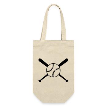 baseball sport logo 001 - Geschenkbeutel für Flaschen - Natur - Vorne