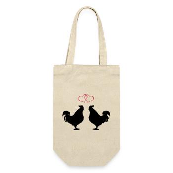 Rooster Love - Gift Bag for Bottles - nature - Front