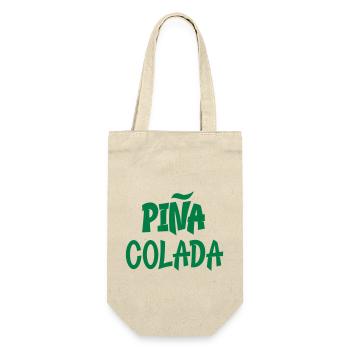 Pina Colada Schriftzug Mittelamerika Südamerika - Geschenkbeutel für Flaschen - Natur - Vorne