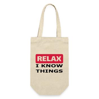 Relax I know things - Geschenkbeutel für Flaschen - Natur - Vorne