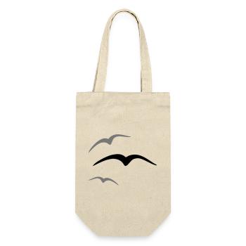 Vogel 3 - Geschenkbeutel für Flaschen - Natur - Vorne