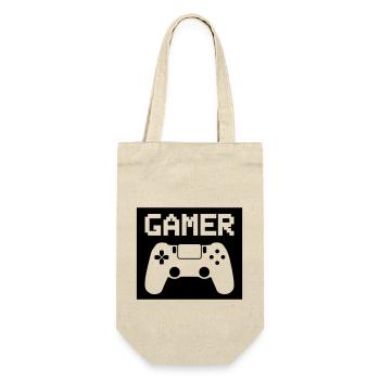 gamer - Geschenkbeutel für Flaschen - Natur - Vorne