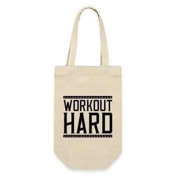 workout hard - Geschenkbeutel für Flaschen - Natur - Vorne