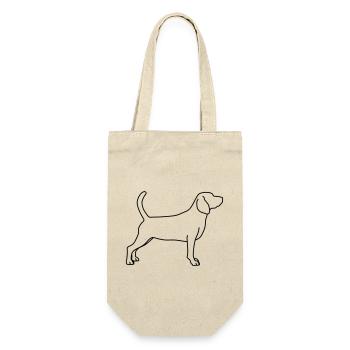 Beagle Lineart 1 - Gift Bag for Bottles - nature - Front