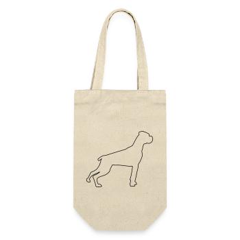 boxer konturen 1 - Geschenkbeutel für Flaschen - Natur - Vorne