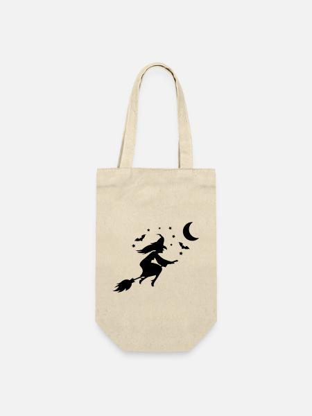 hexe silhouette - Geschenkbeutel für Flaschen - Natur