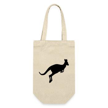 kangaroo 01 - Geschenkbeutel für Flaschen - Natur - Vorne
