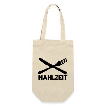 Mahlzeit Messer und Gabel - Geschenkbeutel für Flaschen - Natur - Vorne