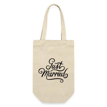 Jeunes mariés. Dis-le par la présente-Juste marié ! - Sac à bouteille - nature - Devant
