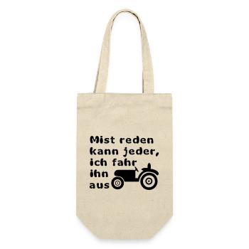 Mist reden kann jeder, ich fahr ihn aus - Geschenkbeutel für Flaschen - Natur - Vorne
