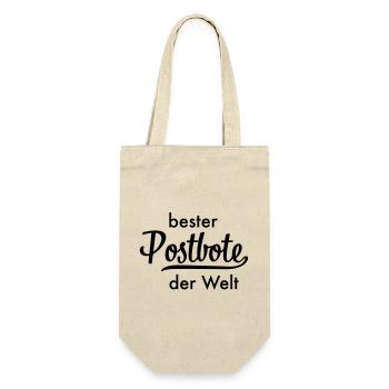 Bester Postbote - Geschenkbeutel für Flaschen - Natur - Vorne