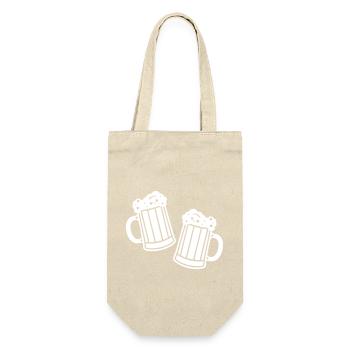 Bier Symbol Saufen Bierglas - Geschenkbeutel für Flaschen - Natur - Vorne