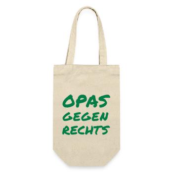 Opas gegen Rechts - Geschenkbeutel für Flaschen - Natur - Vorne