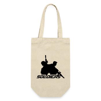 2 Soldaten, Besatzung, Kriegsteam, Freiheitssoldat, Kämpfer - Geschenkbeutel für Flaschen - Natur - Vorne
