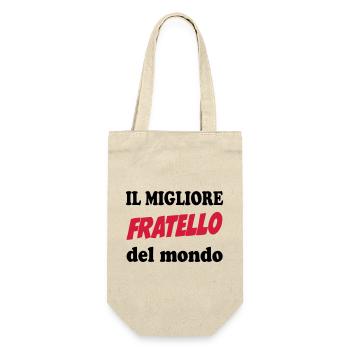 Il migliore FRATELLO del mondo - Geschenkbeutel für Flaschen - Natur - Vorne