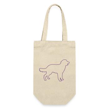 hund - Geschenkbeutel für Flaschen - Natur - Vorne