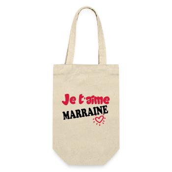 Ich liebe dich, MUTTER - Geschenkbeutel für Flaschen - Natur - Vorne