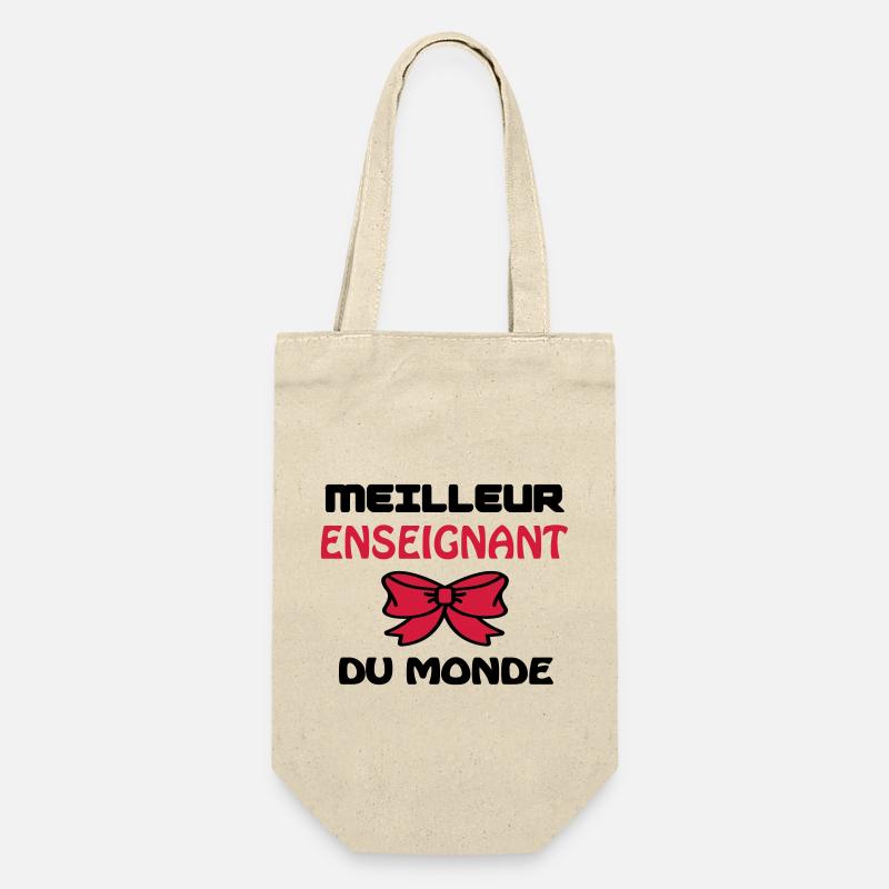 BESTER LEHRER DER WELT - Geschenkbeutel für Flaschen - Natur