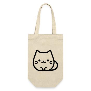 Katze - Geschenkbeutel für Flaschen - Natur - Vorne