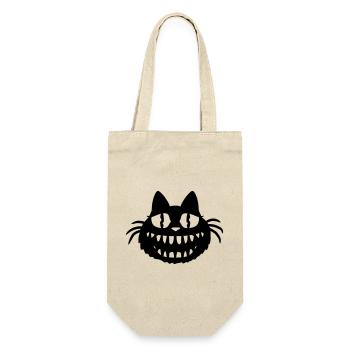 Verrückte Monster Katze Halloween Horror Zähne Fun - Geschenkbeutel für Flaschen - Natur - Vorne