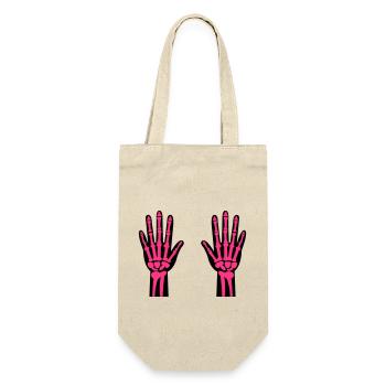 Skeleton Hands 02 - Gift Bag for Bottles - nature - Front