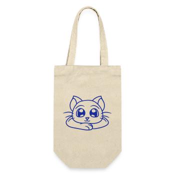 chat mignon a l’air heureux souriant chaton amusant - Sac à bouteille - nature - Devant