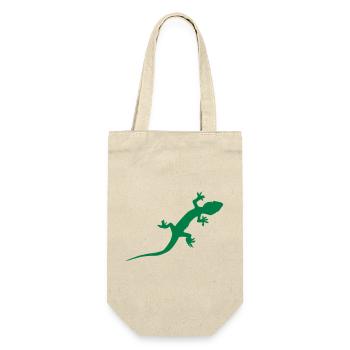 Gecko Echse - Geschenkbeutel für Flaschen - Natur - Vorne