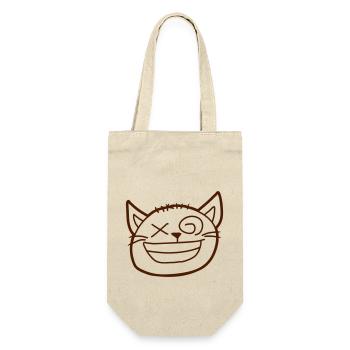 Insane Cat Squints Funny Crazy Grimace - Gift Bag for Bottles - nature - Front