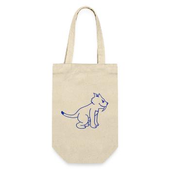 Böse Wild Katze Säbelzahntiger Lange Zähne Tiger - Geschenkbeutel für Flaschen - Natur - Vorne