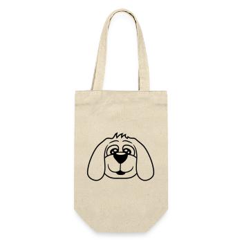 Visage de chien Petit chiot heureux Animal de compagnie - Sac à bouteille - nature - Devant