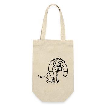 Dog looks funny grin happy smile fun - Gift Bag for Bottles - nature - Front