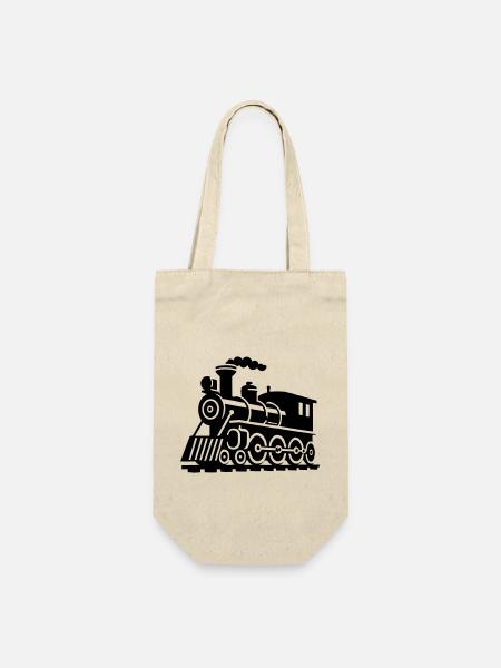zug lokomotive - Geschenkbeutel für Flaschen - Natur