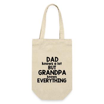 Papa weiß viel, aber Opa weiß alles - Geschenkbeutel für Flaschen - Natur - Vorne