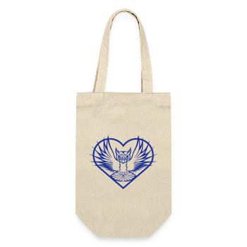 Owl Heart Symbol Shape Bird Love Eagle Owl Flying Cool - Gift Bag for Bottles - nature - Front
