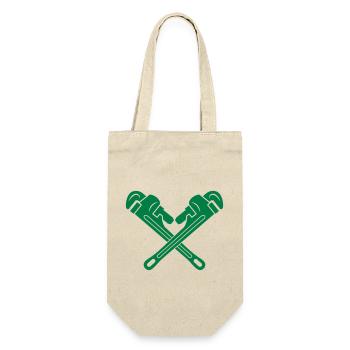 Plumbing services icon symbol, pipe wrench sign - Gift Bag for Bottles - nature - Front