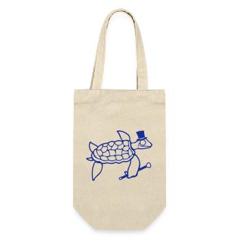Mr. Turtle Sir Monocle Top Hat Rich - Gift Bag for Bottles - nature - Front