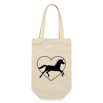 unicorn love - Geschenkbeutel für Flaschen - Natur - Vorne