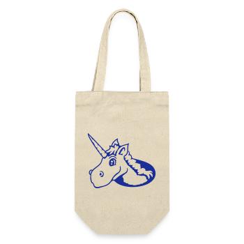 Unicorn Floor Hole Funny Smile Comic Cartoon - Gift Bag for Bottles - nature - Front