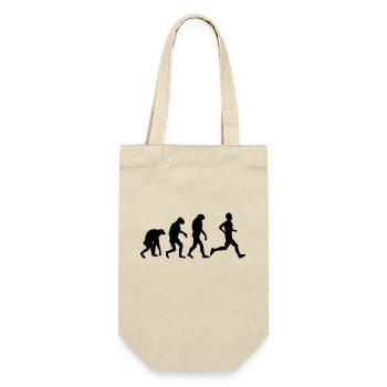 Läufer Joggen Jogger Marathon Sprint - Geschenkbeutel für Flaschen - Natur - Vorne
