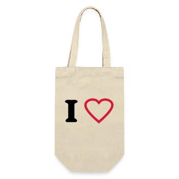 i love - Geschenkbeutel für Flaschen - Natur - Vorne