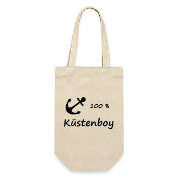 100 % Küstenboy - Geschenkbeutel für Flaschen - Natur - Vorne