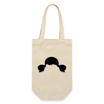 Pigtails Frisur - Geschenkbeutel für Flaschen - Natur - Vorne