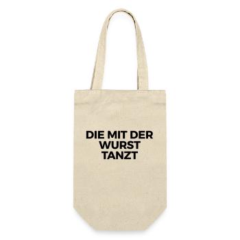 Die mit der Wurst tanzt - Geschenkbeutel für Flaschen - Natur - Vorne