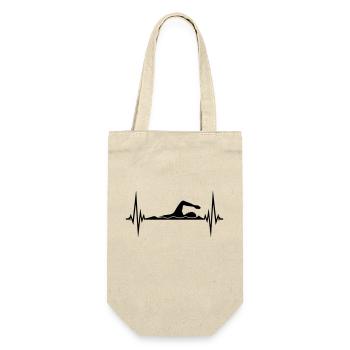 frequenz herzschlag puls schwimmen schwimmer verei - Geschenkbeutel für Flaschen - Natur - Vorne